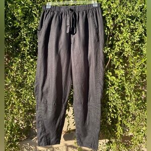 Everlane Women's Linen Pull On Black Barrel Pant